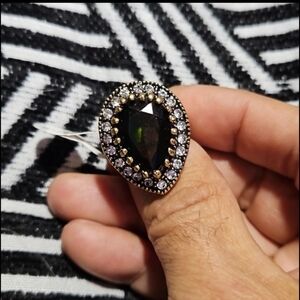 Red crystal women's ring